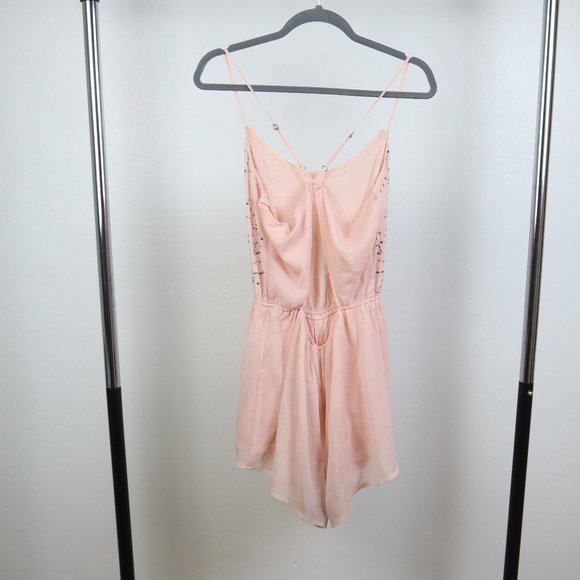 Pink Spaghetti Strap Rompers - Picture 2 of 10